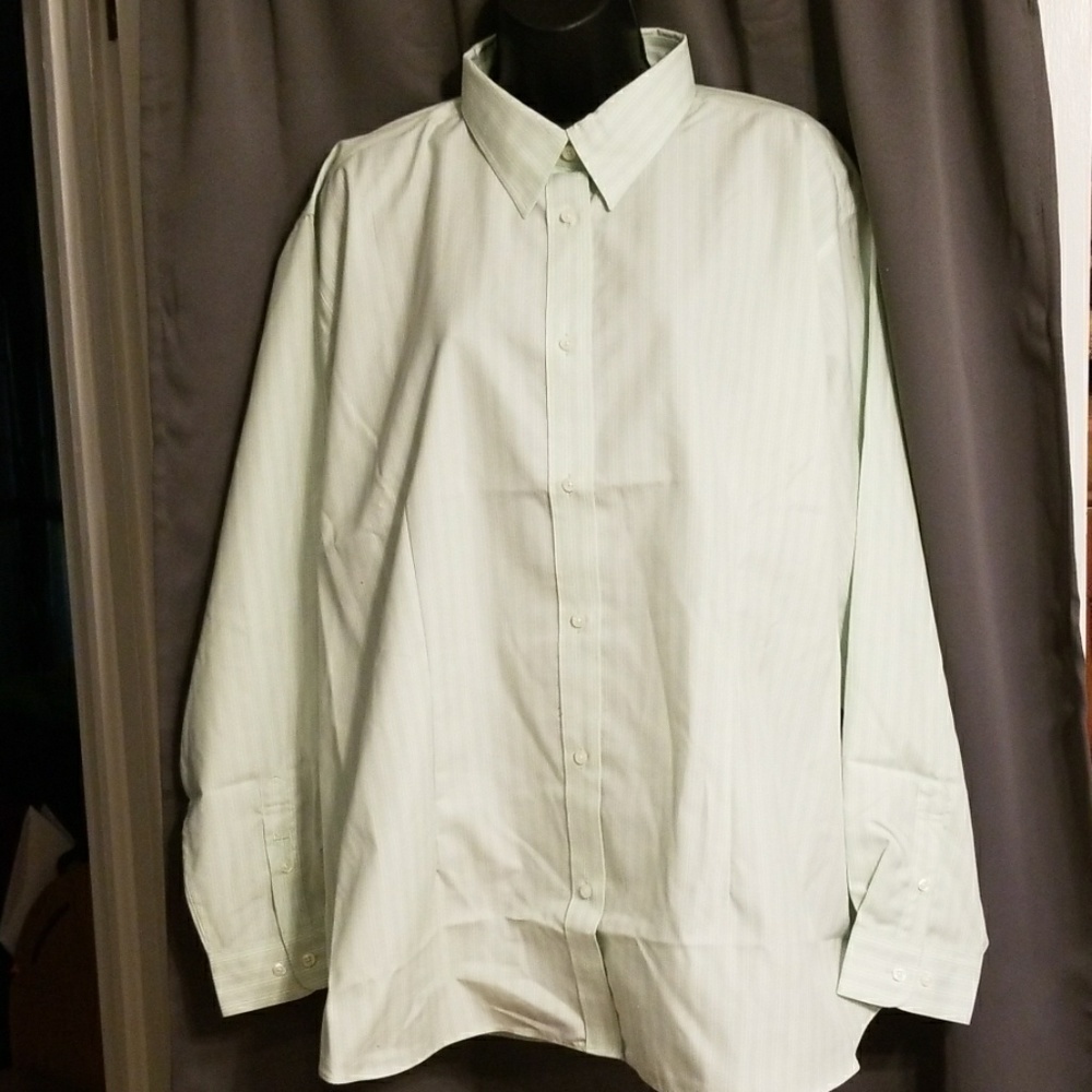 NWOT Red House Women's Long Sleeve Shirt Button Up Mi t/White Stripes XXL